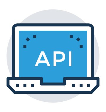 Uygulama programlama arayüzü düz vektör simgesi 