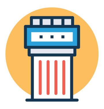 Hava trafik kontrol kulesi vektör çizim