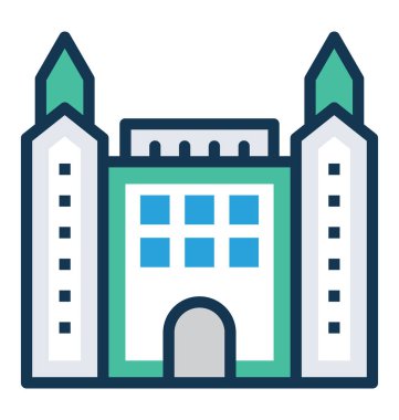 Bratislava castle, Slovakya vektör simge düz çizimi