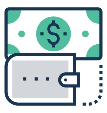 Para birimi düz ve satırı simgesi 