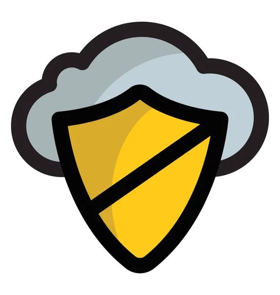Icono Vectorial Basado Conceptos Protección Datos Nube — Vector de stock