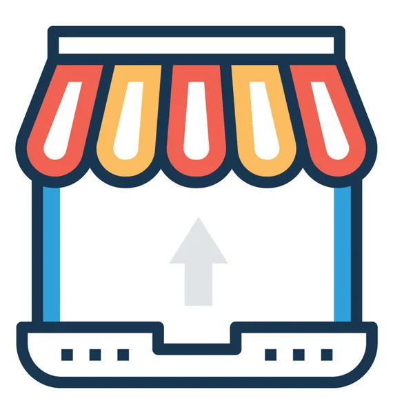 Online Shopping Shop Vektor Symbol — Stockvektor