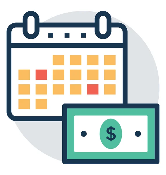 Business Schedule Vector Icon Ilustração Plana Exercício Fiscal — Vetor de Stock