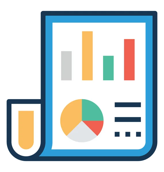 Statistiky Zpráva Plochý Vektorové Ilustrace — Stockový vektor