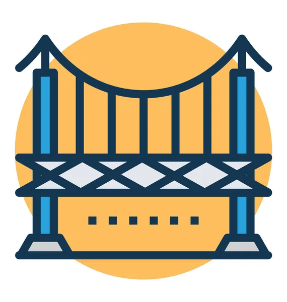 Bela Ilustração Oakland Bridge California Vector Icon —  Vetores de Stock
