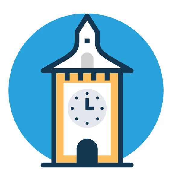 Flat Ikonen För Clock Tower Vektor Illustration — Stock vektor