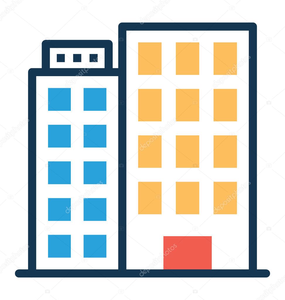 Vector illustration of residential Apartments Icon
