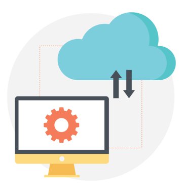 Bulut veri dönüştürme, düz vektör simgesi