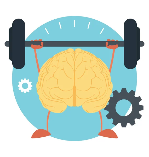 Mózgu Hantle Koncepcja Ilustracja Intelektualnej Szkolenia — Wektor stockowy