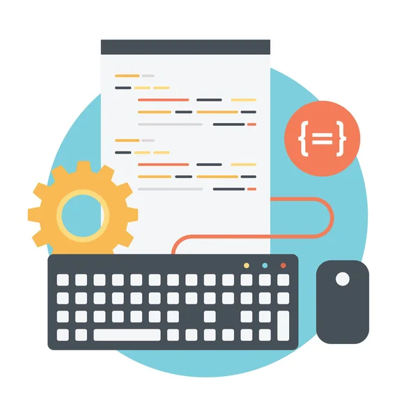 Concepto Programación Codificación Ilustración Vectorial Plana — Archivo Imágenes Vectoriales