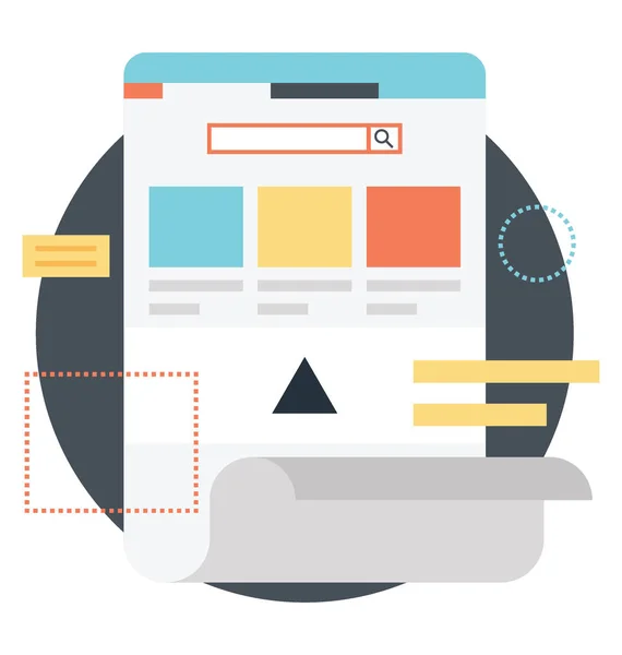 Landing Page Wireframe Ilustración Vector Plano — Vector de stock