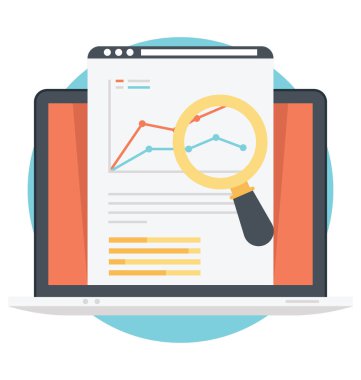 Web Analytics düz renkli simge