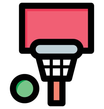 Basketbol topu simgesi olan net mahkeme vektör çizim