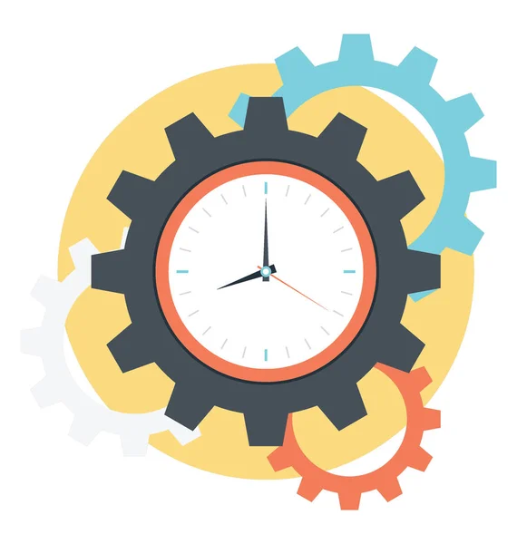 Time Management Flat Colored Icon — Stock Vector