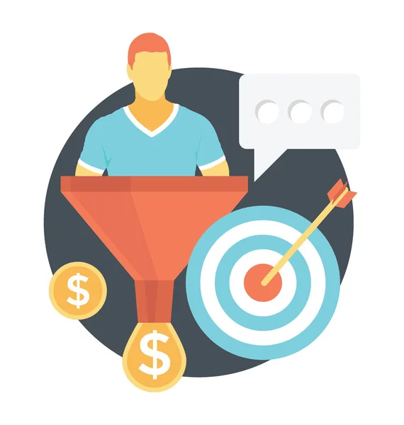 Targeted Audience Flat Icon — Stock Vector