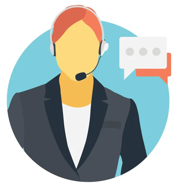 Customer Service Flat Gekleurd Pictogram — Stockvector