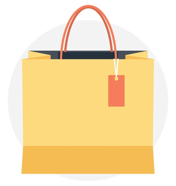 Shopping Bag Icona Piatta Colorata — Vettoriale Stock