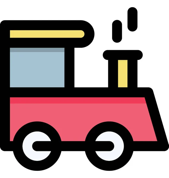 おもちゃの電車のベクトル イラスト かわいいカラフルな子供たちの列車アイコン — ストックベクタ