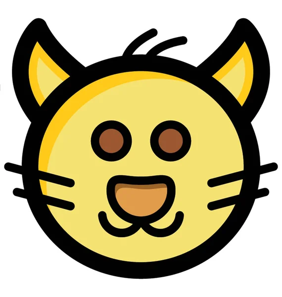 Niedliche Plüschkatze Kopf Vektor Symbol Cartoon Stil Illustration Der Katzenikone — Stockvektor