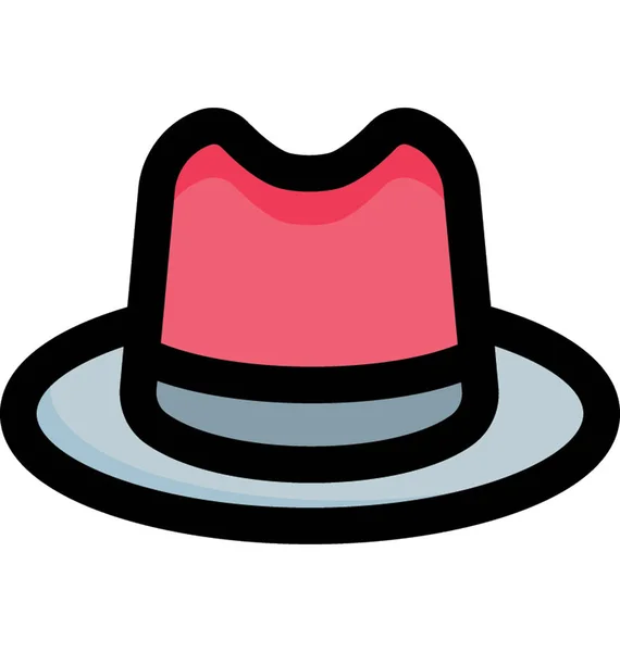 Vintage Sombrero Vector Ilustración Vaquero Occidental Sombrero Icono Color Rojo — Vector de stock
