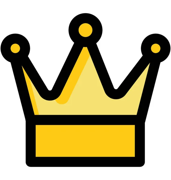 Cartoon Illustration King Crown Symbol Golden King Crown Gradient Mesh — Stock Vector