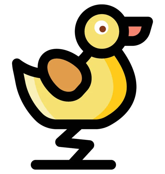 Симпатичный Spiral Хип Хоп Duck Vector Icon Мультфильм Иллюстрации Детей — стоковый вектор