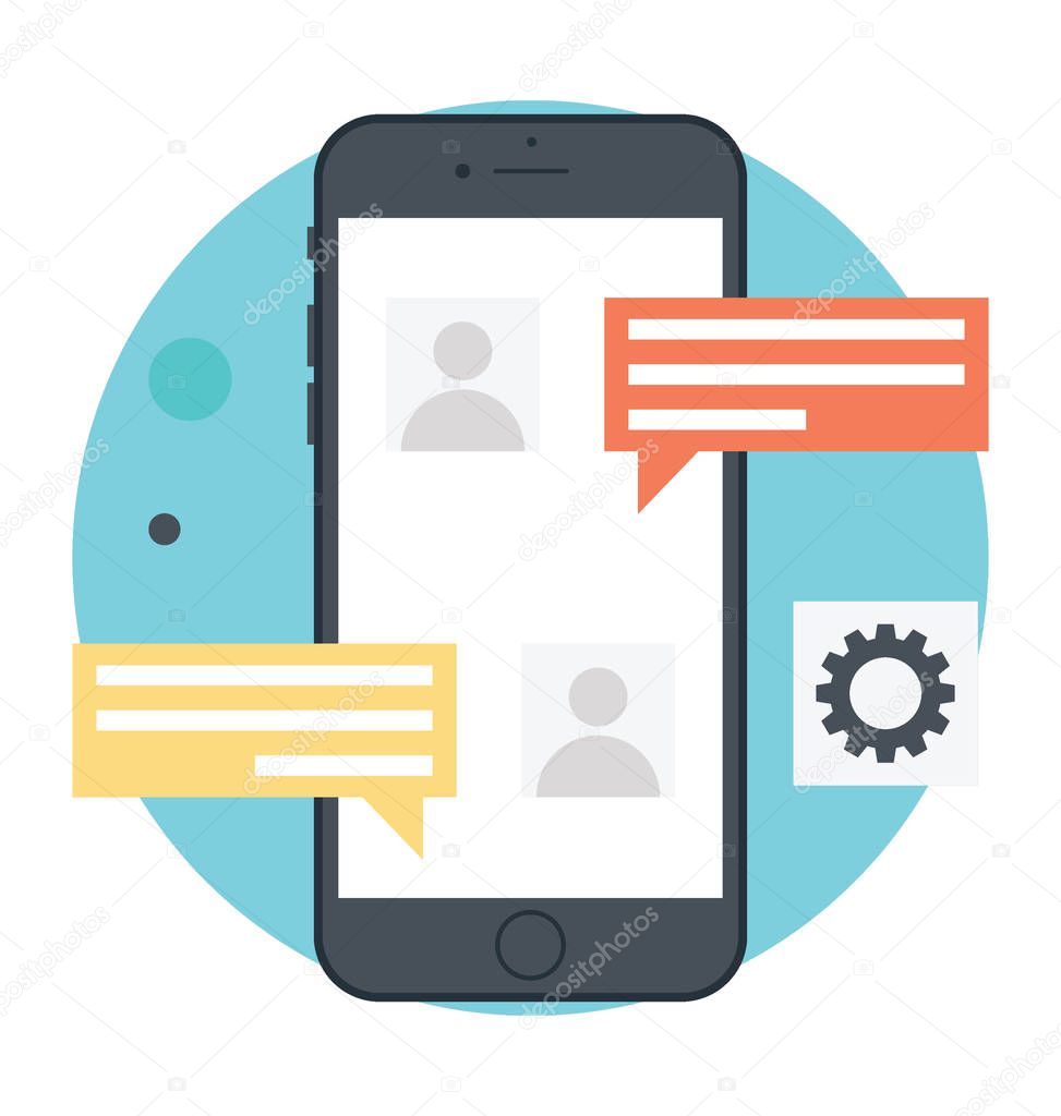 Sms Marketing Flat Colored Icon