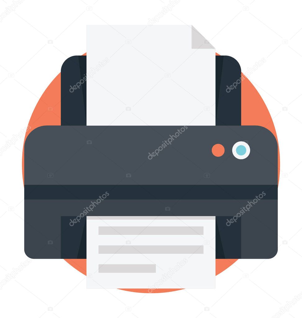Printer Flat Colored Icon