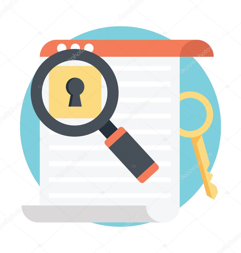 Keyword research flat icon