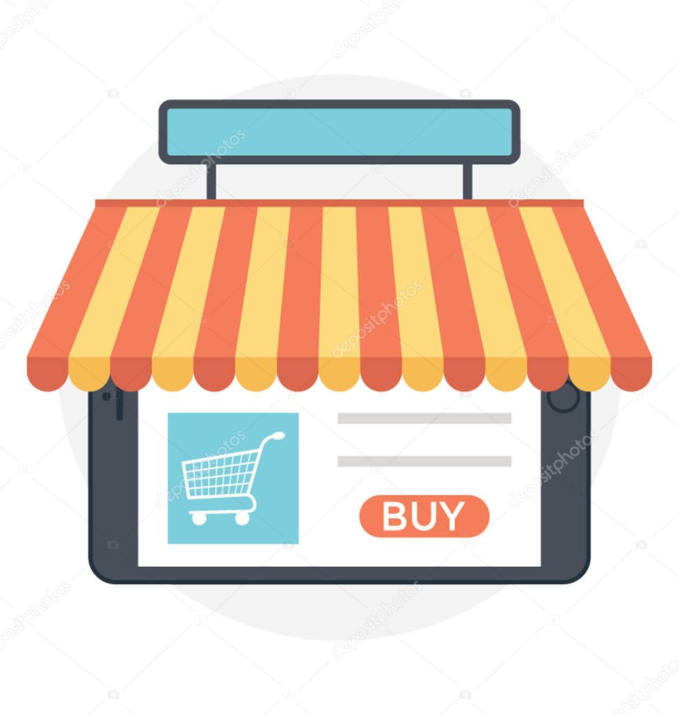 Buy Online Flat Colored Icon