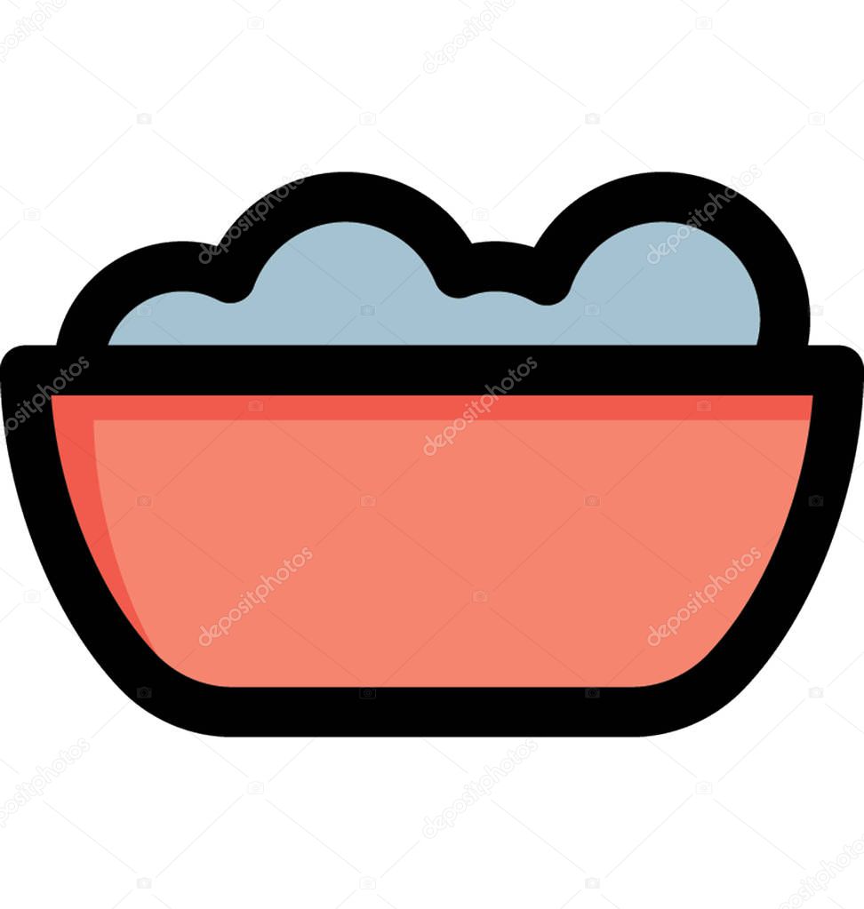 Supplemental baby food Pudding in bowl symbol illustration, baby meal
