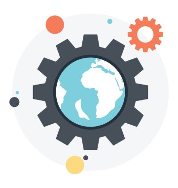 Proje geliştirme temsil eden bir dişli dünya