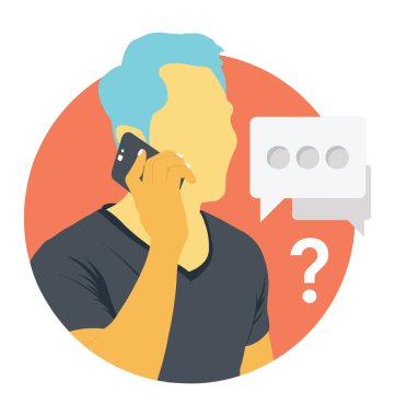 Bir kişi yere iş diyalog sahip bir telefon