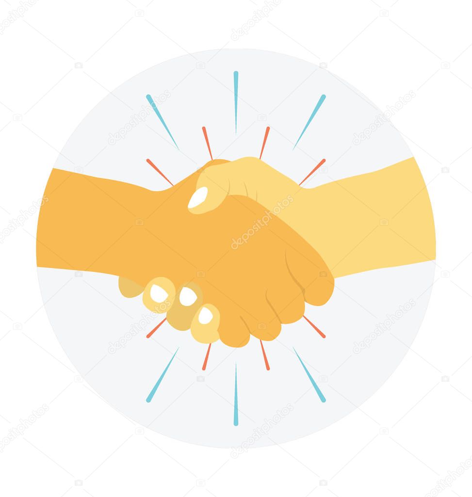 Two hands shaking showing business partnership