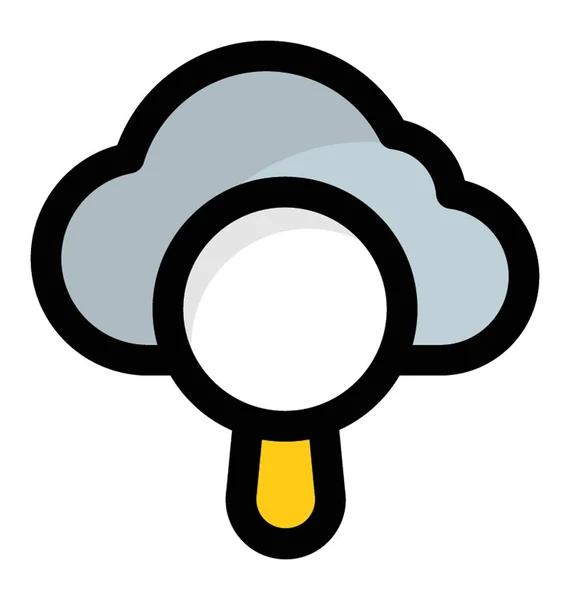 Cloudsearch Gekleurde Vector Pictogram Vergrootglas Met Cloud Computing — Stockvector