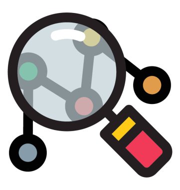 Büyüteç'i çizgi grafiği gösteren Pazar araştırma kavramı ile