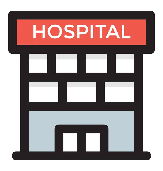 Färgad Ikon Design Sjukhusbyggnaden — Stock vektor