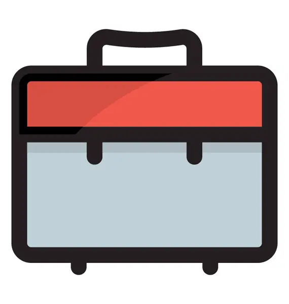 Office Case Portfolio Bag Colored Icon — Stock Vector