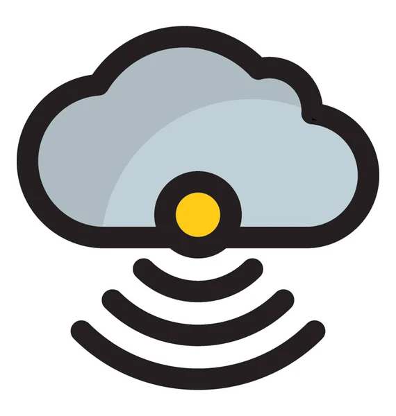 Cloud Computing Met Wifi Signalen Wifi Wolk Verbinding — Stockvector