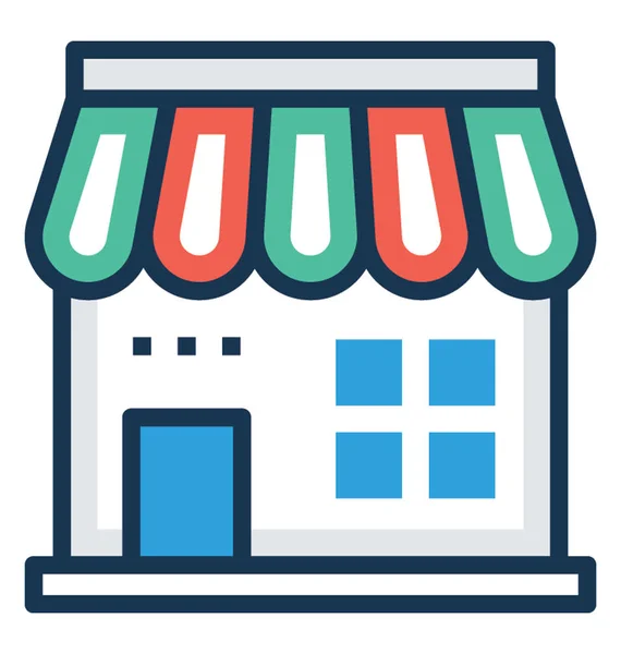 Místní Obchod Potravinami Malé Budování Obchodu — Stockový vektor