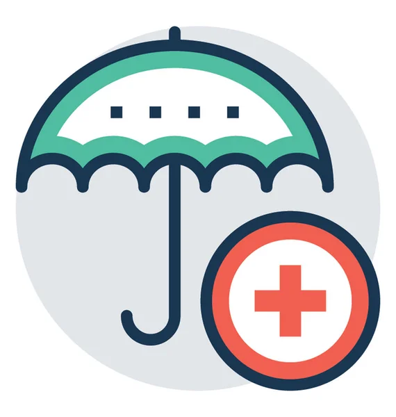 Umbrella with medical plus sign, health or medical insurance