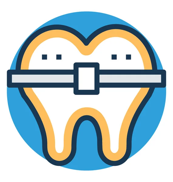 Zahnspangen Zum Ausrichten Und Richten Der Zähne — Stockvektor