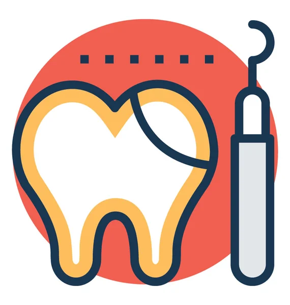 Explorador Dentário Com Dente Check Dentário —  Vetores de Stock