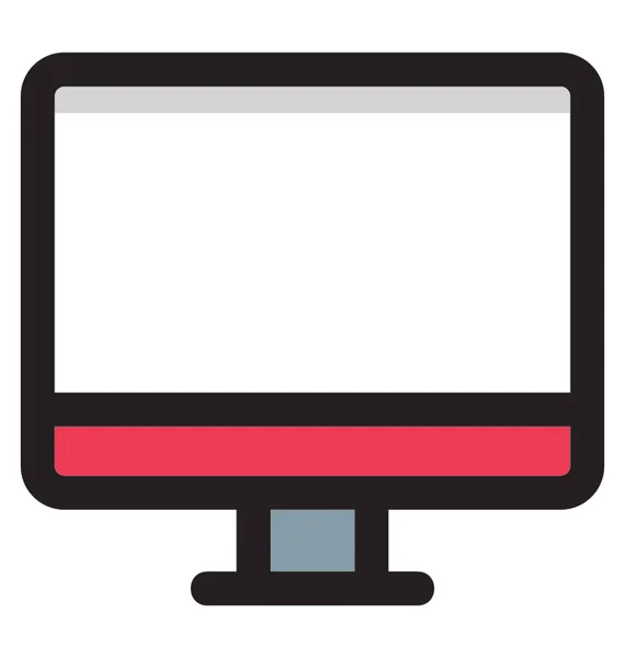 Schermo Piatto Monitor Computer Led — Vettoriale Stock