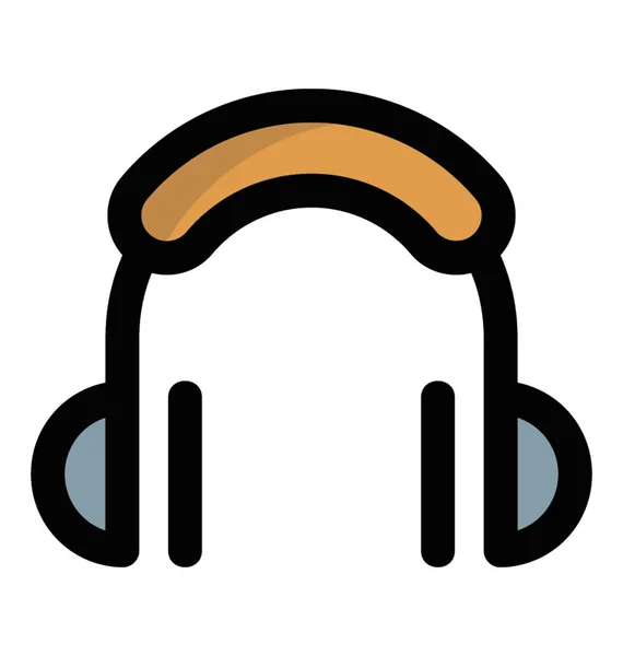 Flat Icon Design Headphone — Stock Vector