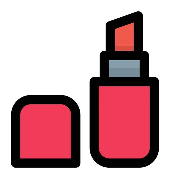 Ein Geöffneter Roter Lippenstift Mit Deckel — Stockvektor