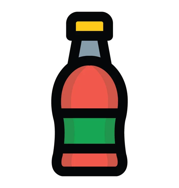 Flaske Med Kullsyreholdig Drikke Cola Flaske – stockvektor
