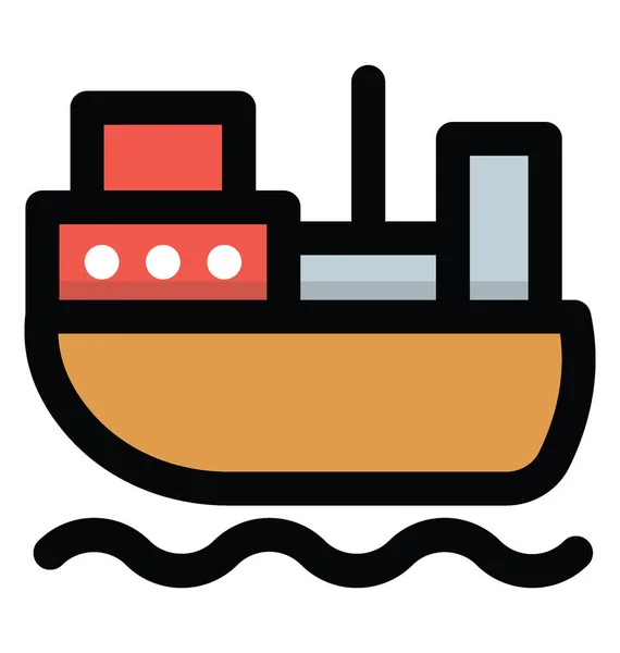 Kargo Gemisi Lojistik Amaçlı Kullanılan Gemi — Stok Vektör