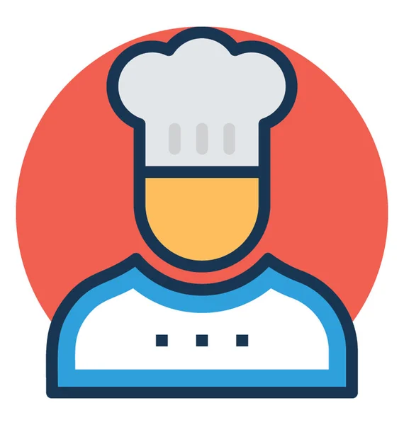 Une Personne Portant Chapeau Chef Cuisinier Chef — Image vectorielle