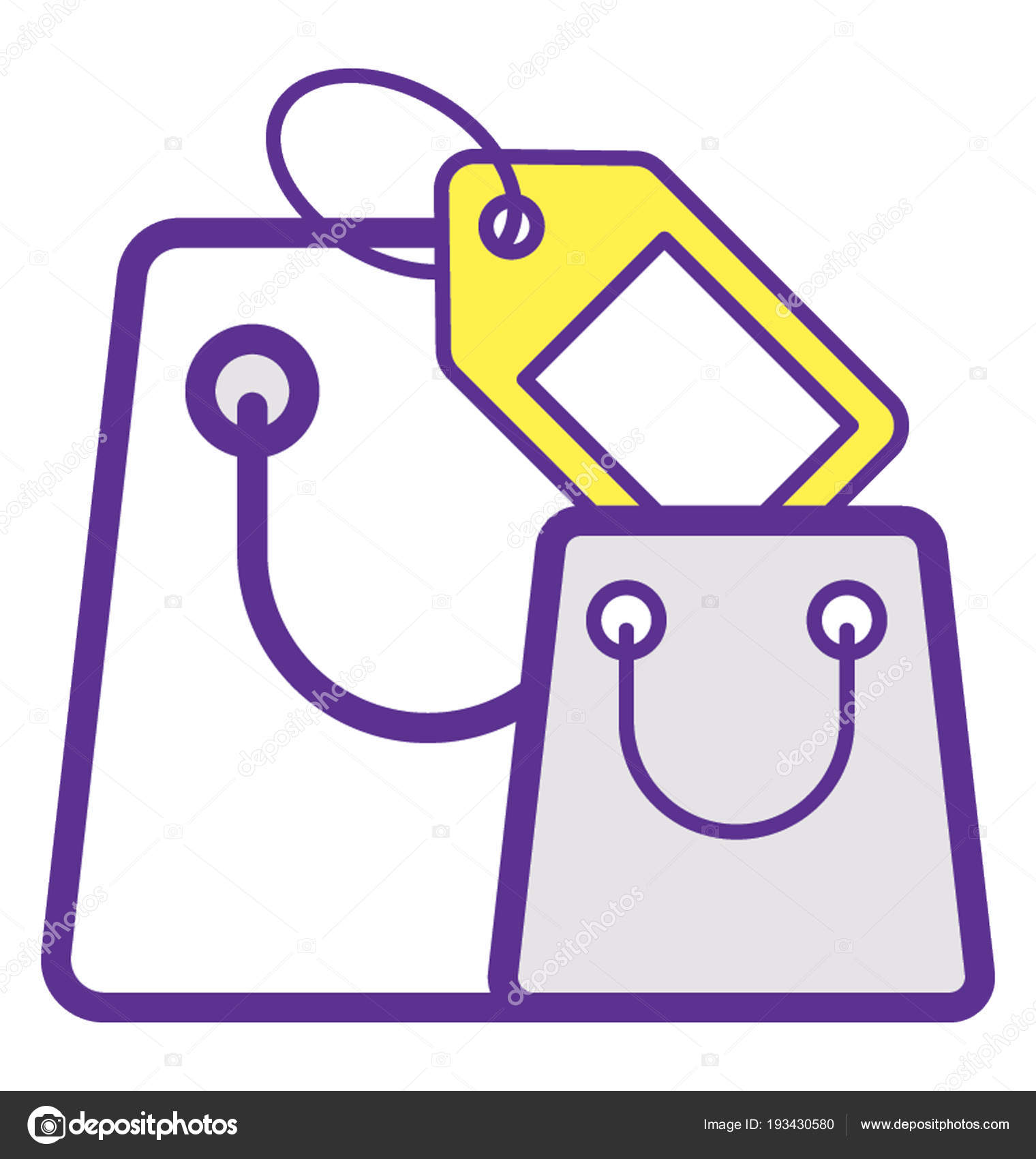 Two Shopping Bags Price Tags Concept Product Pricing Stock